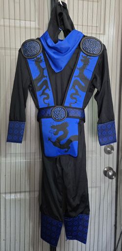 Regal Blue Ninja Costume for Boys with Hooded Jumpsuit, Tabard, and Scarf , Warrior -Small