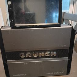 Car Equipment 1500 Watt Amp And Touch Screen Bluetooth Radio 