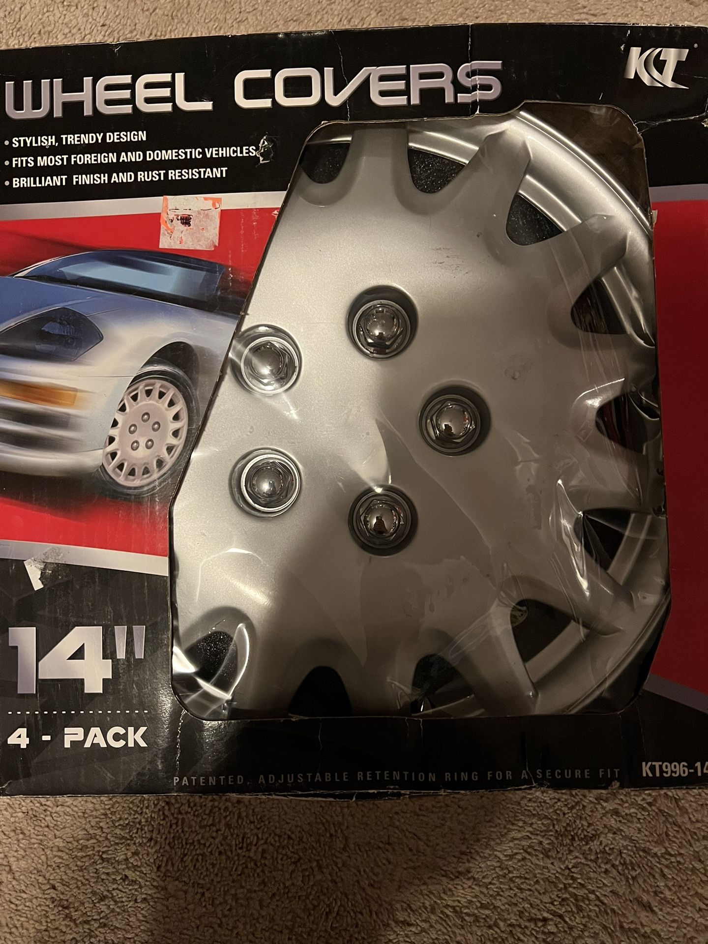 KT 14” Set Of 4 Wheel Covers, Brand New