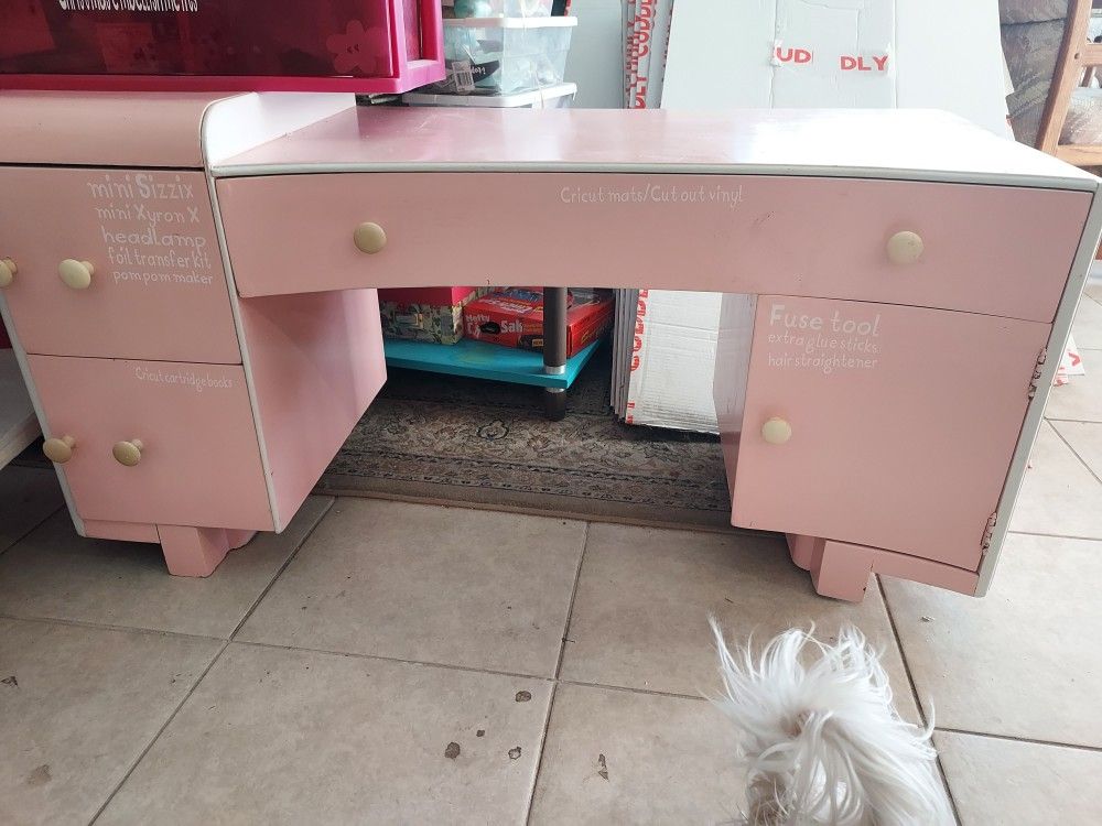 Child Size Pink Desk Or Vanity
