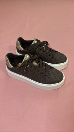MICHAEL KORS - Romey Metallic Two-Tone Signature Logo Platform Sneaker