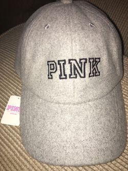 Pink Victoria secret hat in grey