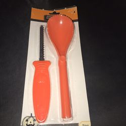 PUMPKIN Carving 2 PC Set with Scooping Spoon and Knife Carving Tool