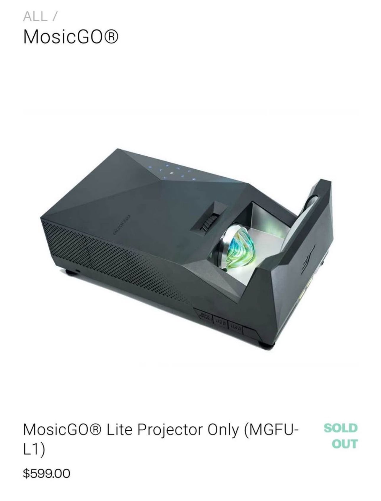 MosicGO Lite Ultra-Short Throw DLP Outdoor Projector