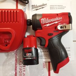 Milwaukee FUEL M12 Impact Driver Battery, Charger 100.00