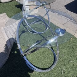 Ends Table Chrome And Glass