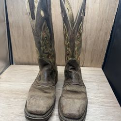 DOUBLE H DH 964 Buckaroo Oiled Leather Western Saddle Work Boots Mens Sz 7.5