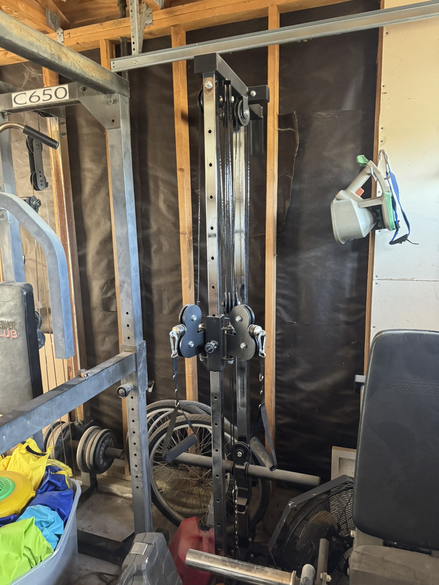 Tall Wall and Rack Mounted Pulley Tower