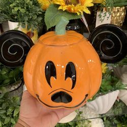 Disney Halloween 🎃 Mickey Mouse Pumpkin Cookie Candy Canister 