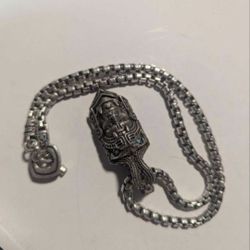 Ocelotl Pendant warrior with Box Toggle Chain Located In Mesa 
