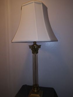 Speer flute regengy glass and brass upscale lamp.