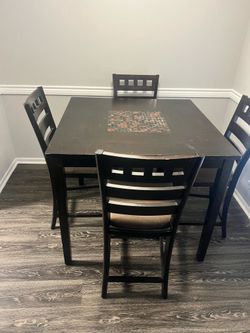 High top kitchen table 4 chairs