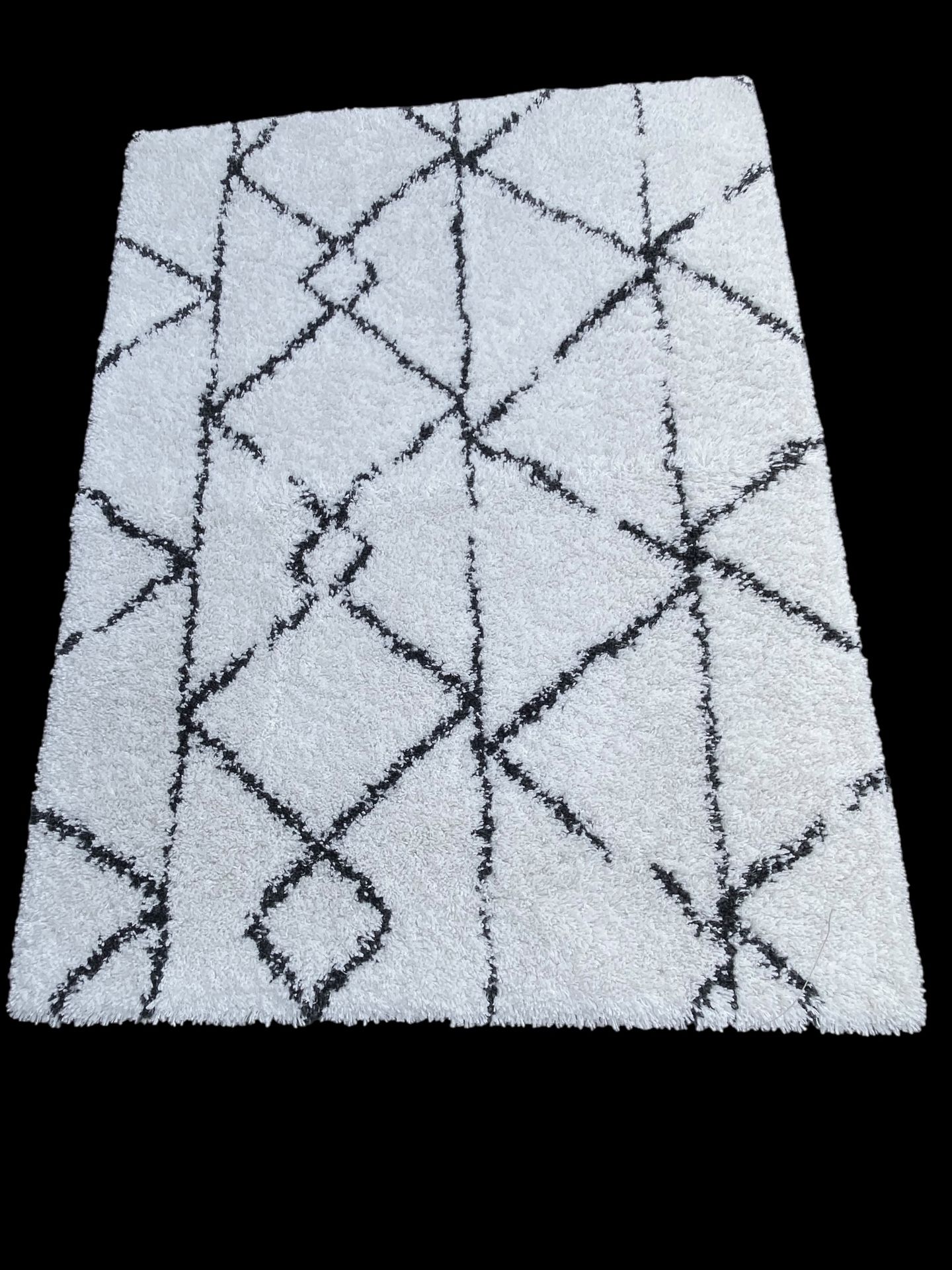 Project 62 5'X7' Geometric Design annenberg eyelash Woven Area Rug shag Cream/White