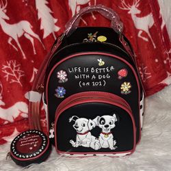 NWT Disney Boxlunch Life Is Better with a Dog (or 101) backpack and change purse