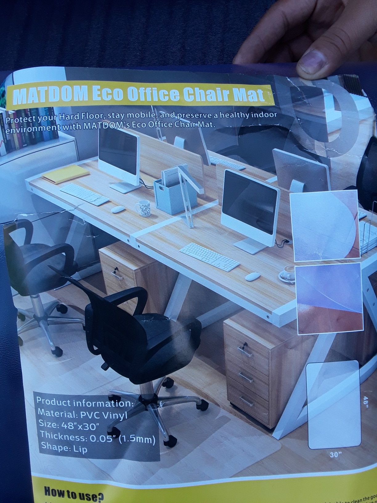Plastic office chair mats