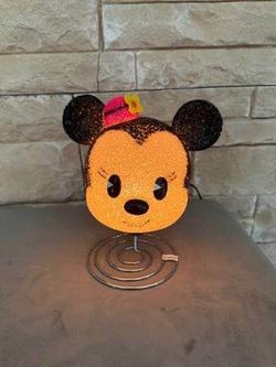 Disney Minnie Mouse Eva Night Light Lamp with Pink Hat and Yellow Bow