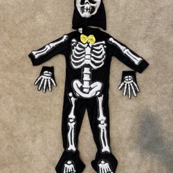 Glow In The Dark Kid Skeleton Halloween Costume 