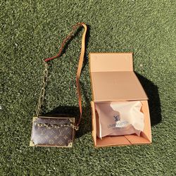 Authentic Louis Vuitton Monogram Mini Trunk Crossbody Bag