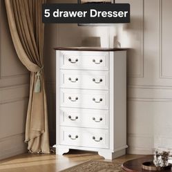 5 drawer  Dresser  white  New sealed boxes
