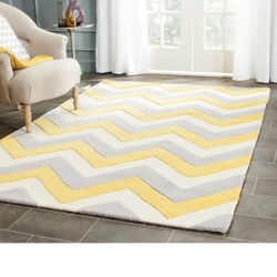Sanyla Hand-tufted Wool Grey/yellow Area Rug