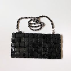 Soft Crossbody Bag, Check Design Bag With Removable Chain