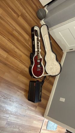 Guitar with amp