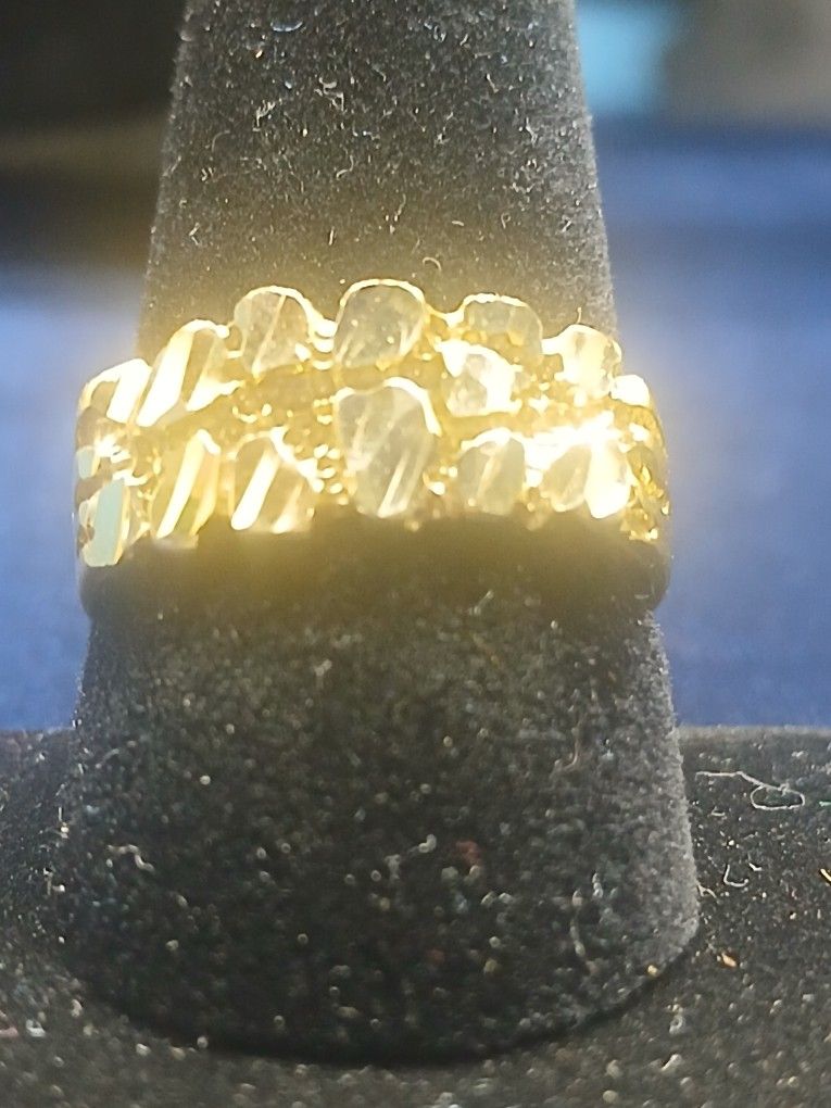 10k Italy Nugget Ring Heavy