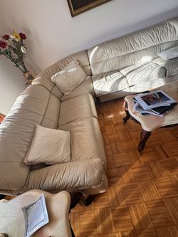 Leather Sleep Corner Living Room Set