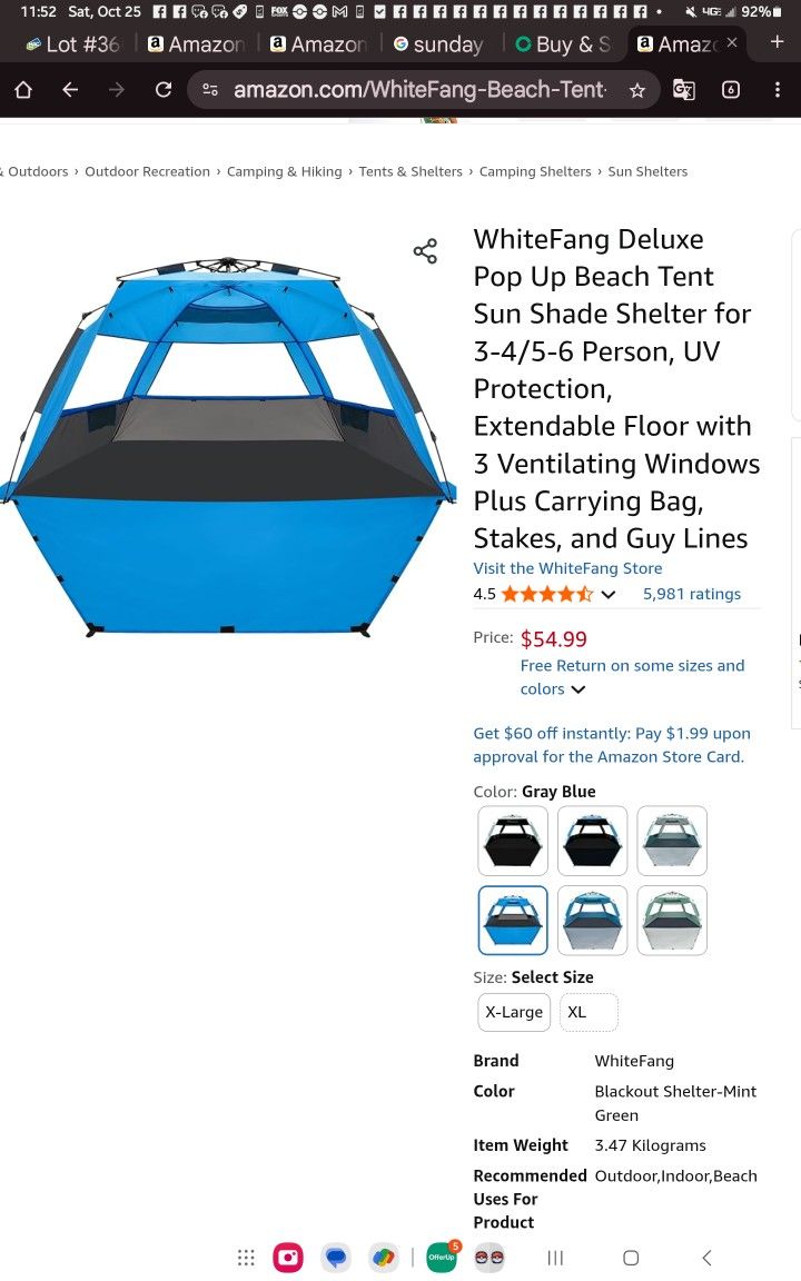 Pop Up Beach/sports Tent