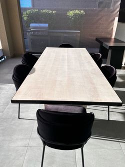 Rove Concepts velvet kitchen chairs and table