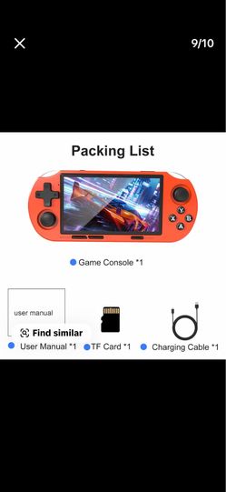 GAMINJA ANS16 Portable Handheld Gaming Console with 4.5 Inch IPS Screen, Handheld Size Portable Retro Video Games RGB Lights, Portable Gaming System, 