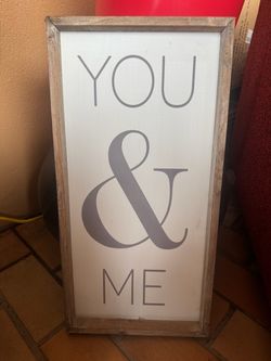 You & Me Rustic Wood Framed Sign