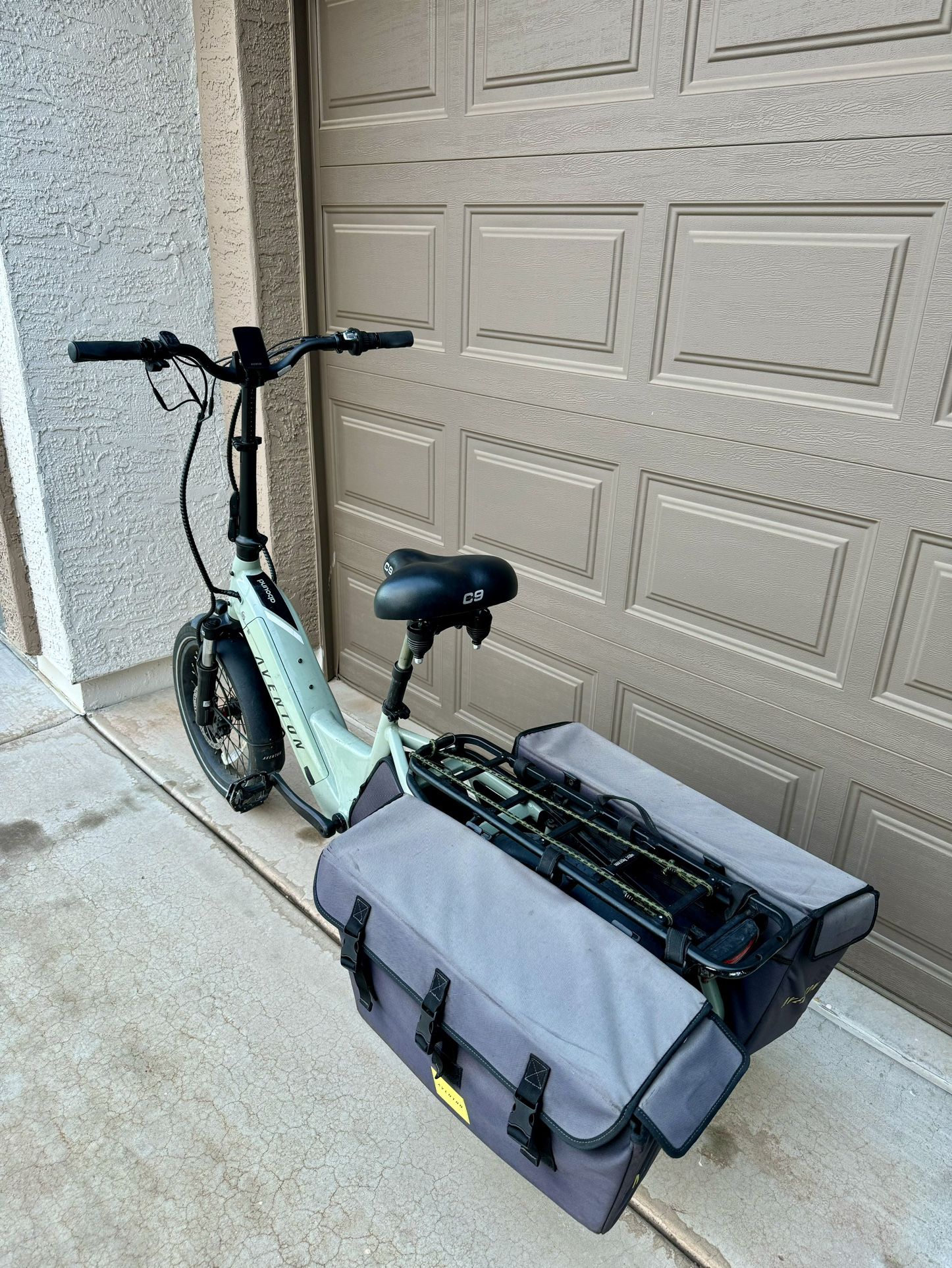 Electric Bike (cargo) - Aventon Abound less than a year old. Low miles.  Goes 20 mph (class two can be ridden in road bike path or sideway legally)