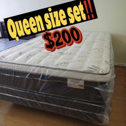 Queen Size Pillow Top Mattress Set βΌοΈβΌοΈ