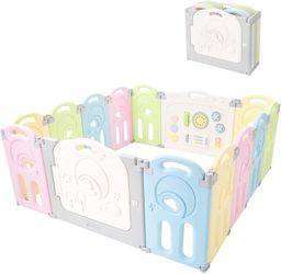 Fortella ' Cloud Castle' Foldable Playpen( Multicolor 14 Panel) 