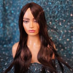Dark Brown Synthetic Hair 22" Wig