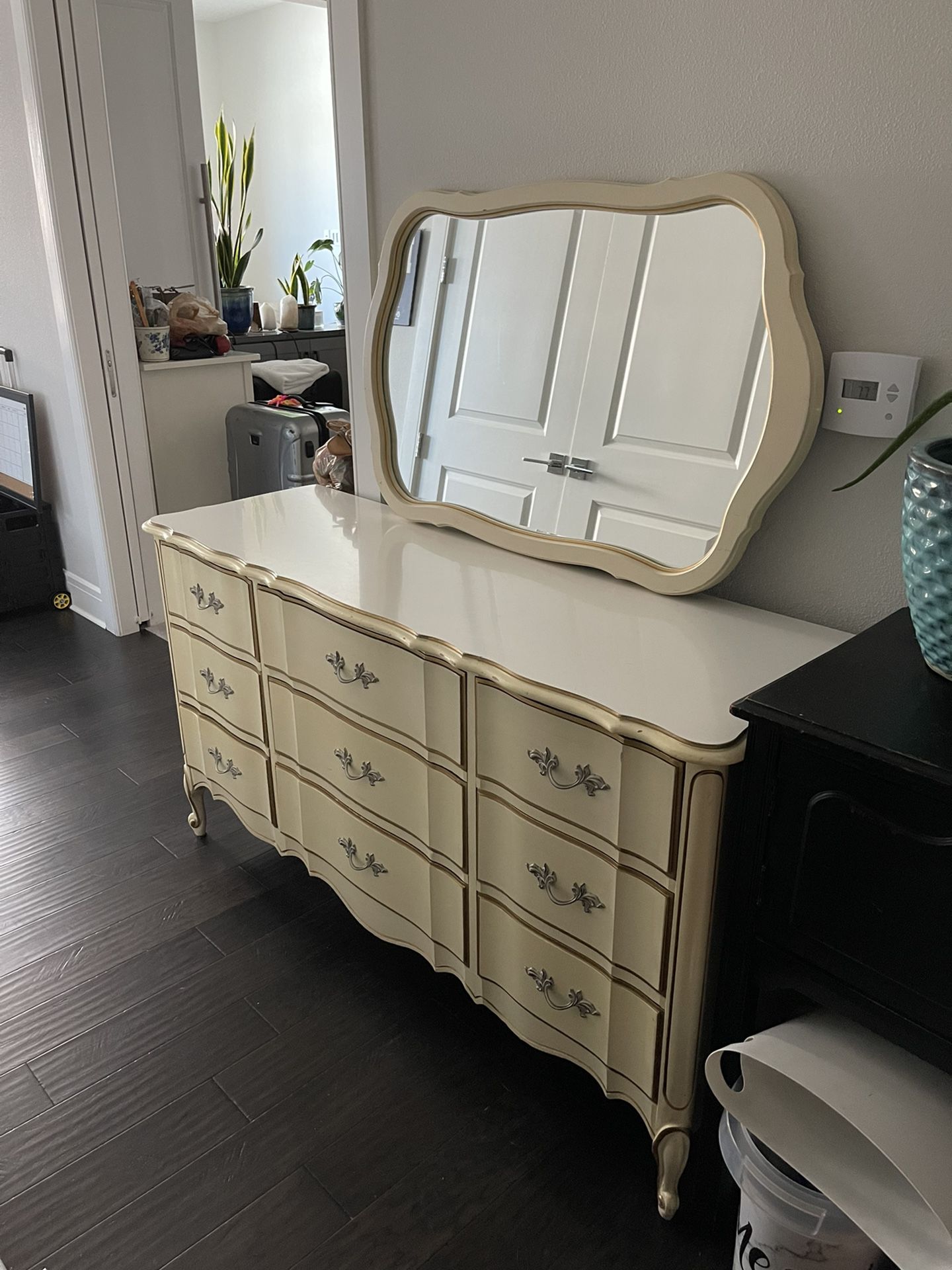 Dixie Brand French Provincial Dresser And Mirror