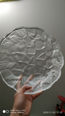 Very beautiful hand cut big glass salad bowl