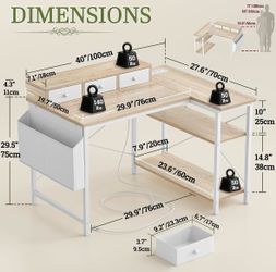 40 Inch L Shaped Computer Desk