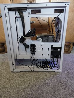 White Lian Li Lancool 205 Case with 7 Corsair RGB Fans