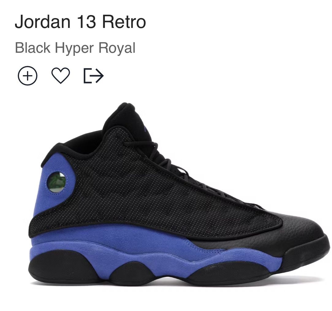 ***Jordan Retro 13 Black Hyper Royal $200 OBO Sz 12!!***