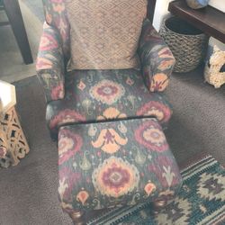 Antique Chair + Ottoman