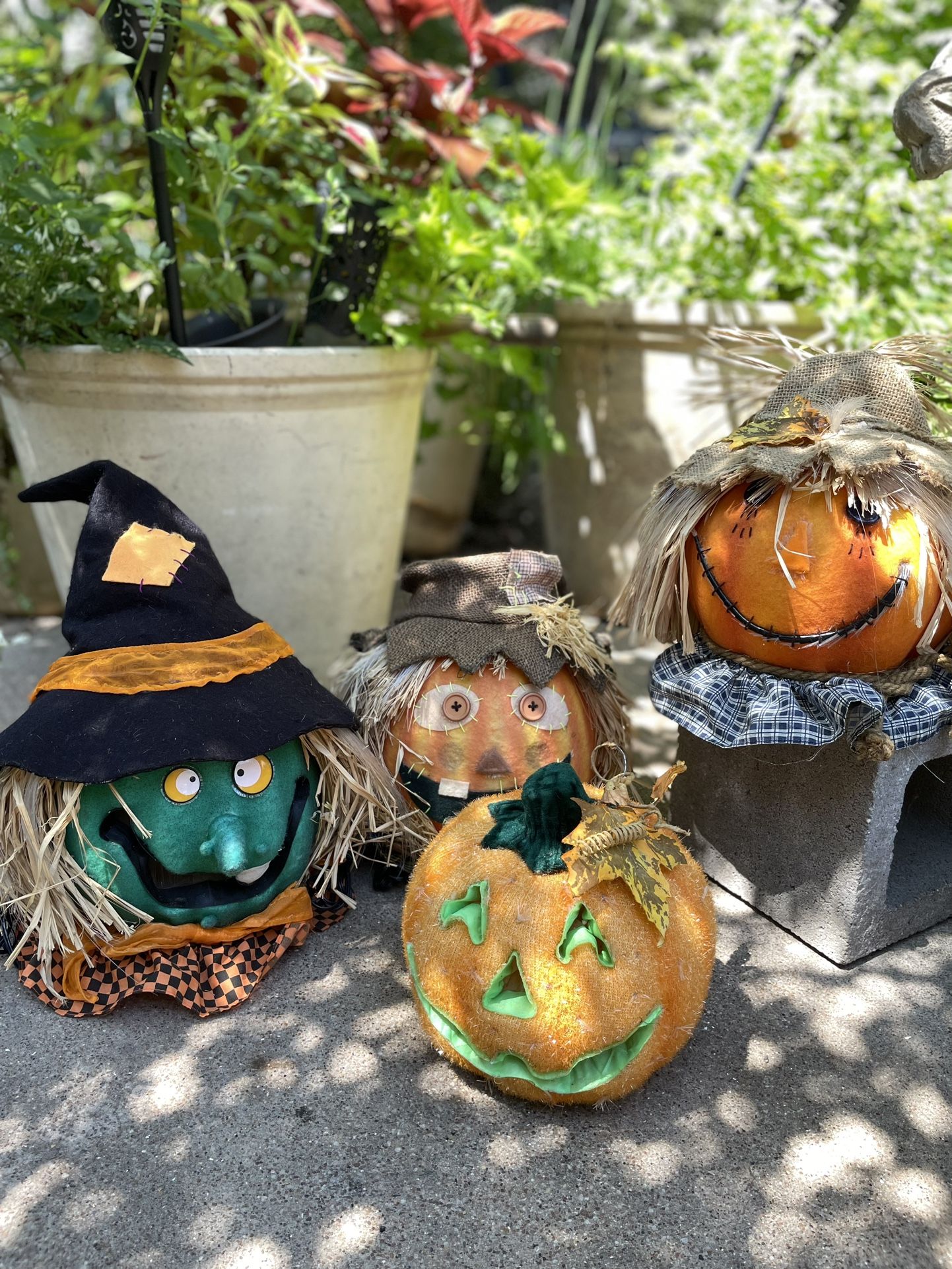 Vintage Halloween Decor Lot ๐ Fiber Optic Pumpkins, Witch, Scarecrow