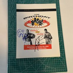 George Foreman Larry Holmes Autographed Boxing Press Kit