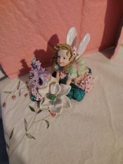 Vintage resin hand painted fairy figurine perfect condition