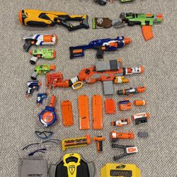 Nerf Guns, Attachments, Bullets, Safety Glasses, Shields