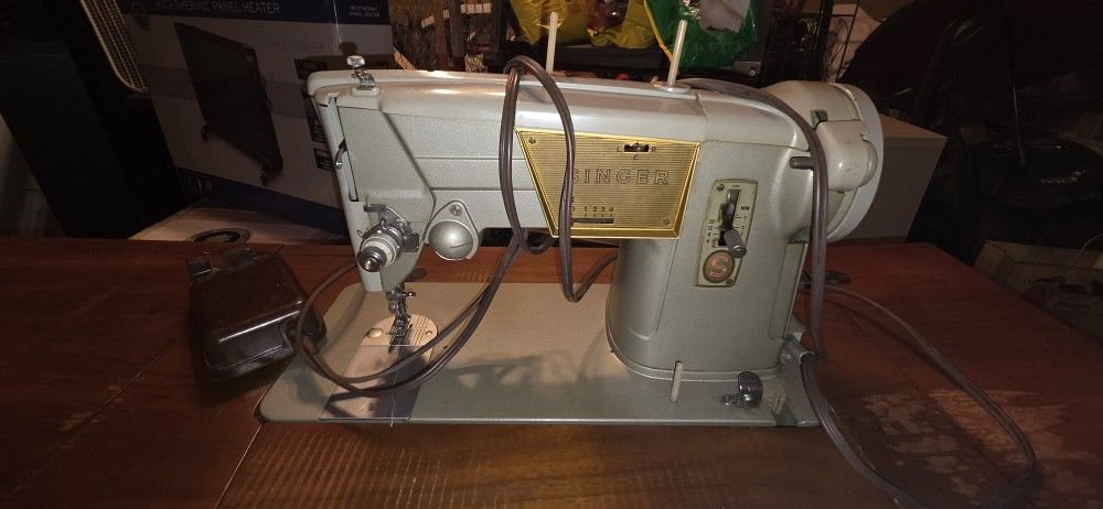 An old Singer sewing machine.