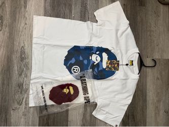 Blue bape shirt XL