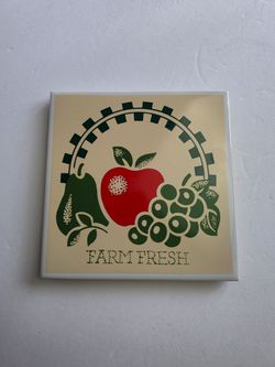 Farm Fresh Vintage Ceramic Kitchen Trivet 6" x 6"