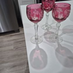 Crystal Bohemian Liquer Glass 3 Each